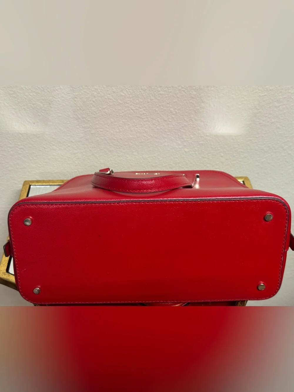 kate spade Red Dome-Shape Leather Tote - Picture 6 of 8